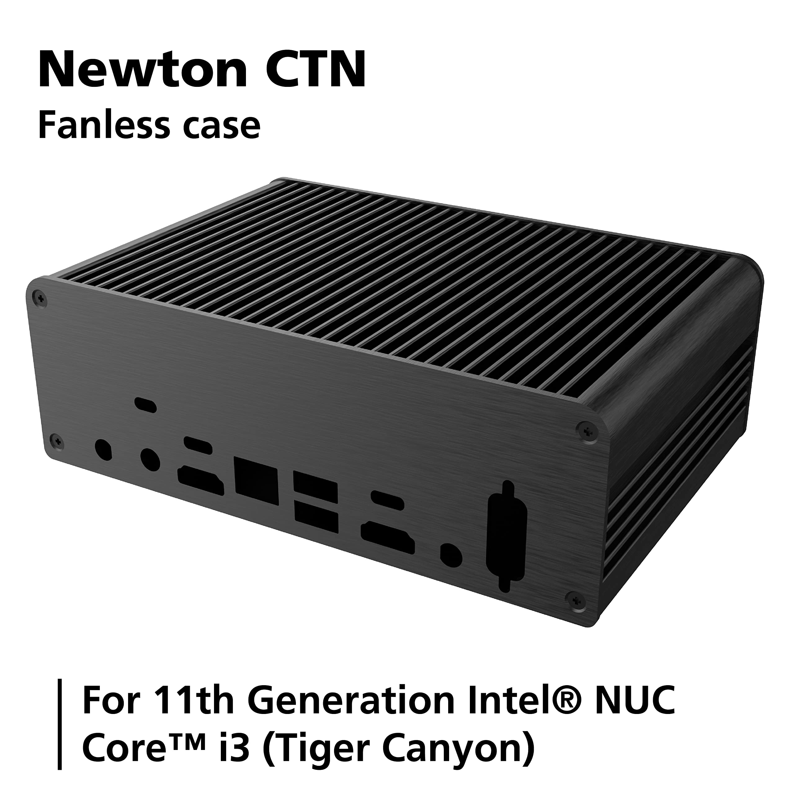 Akasa Newton Ctn, Designed For Intel 11Th Generation Nuc Core I3 (Tiger Canyon), Compact 1.06L Aluminium Fanless Case, Supports